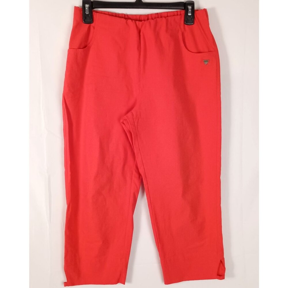 LauRie Rachel Cropped Pants Women 12 Stretch Elastic Waist Mid Rise Comfort